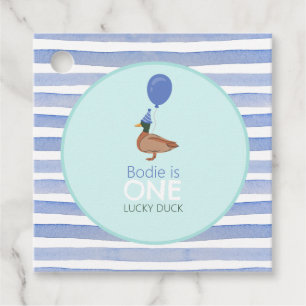 Lucky Duck 1st Birthday Favour Tags
