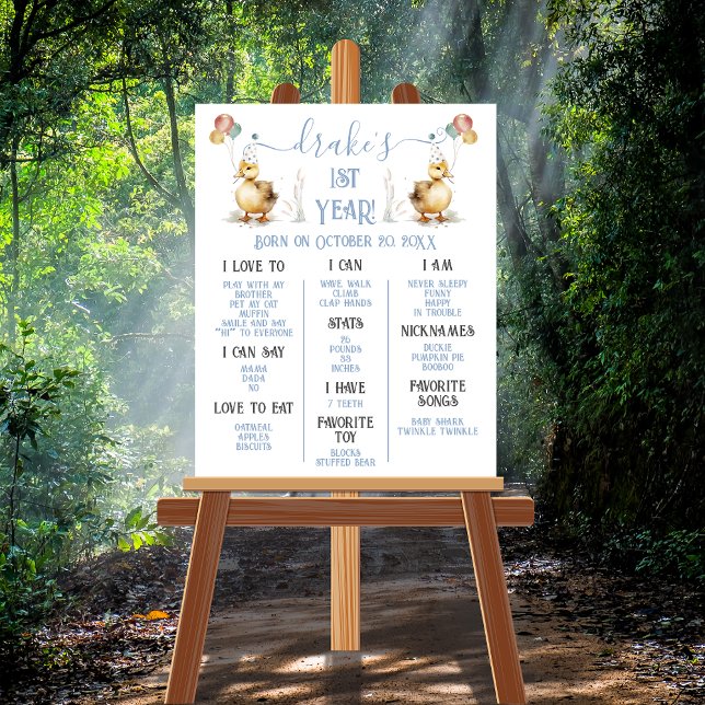 Lucky Duck 1st Birthday Milestone Poster (Creator Uploaded)