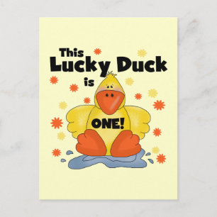 Lucky Duck 1st Birthday  T-shirts and Gifts Postcard