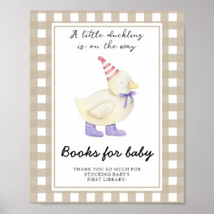 Lucky Duck baby shower - books for baby Poster
