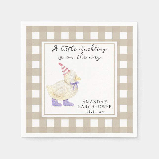Lucky Duck baby shower Napkin (Front)