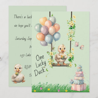 Lucky Duck Birthday Digital Birthday Inviation Invitation