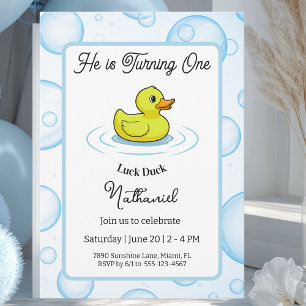 Lucky Duck Birthday Invitation Card for Kids
