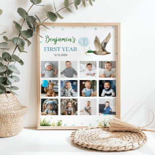 Lucky Duck Boy First Year Photo Milestone Sign