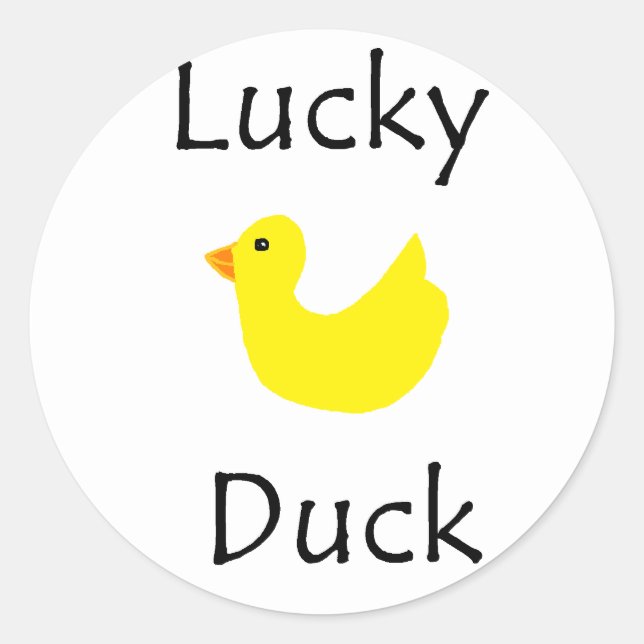 Lucky Duck Classic Round Sticker (Front)