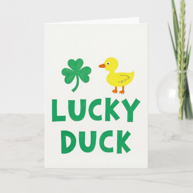 Lucky Duck Greeting Card (Front)