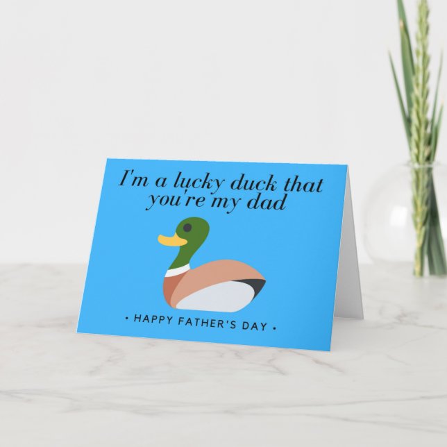 "lucky duck" punny father's day card (Front)