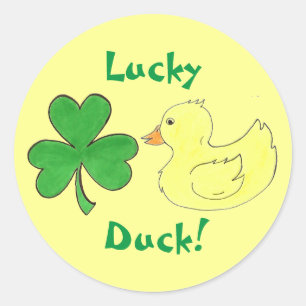 Lucky Duck Shamrock Ducky St. Patricks Day Sticker