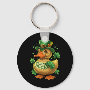 Lucky Duck Shamrock Funny St Patricks Day Waterfow Key Ring