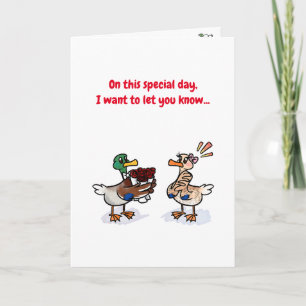 Lucky Duck Valentine's Cute Watercolour Card