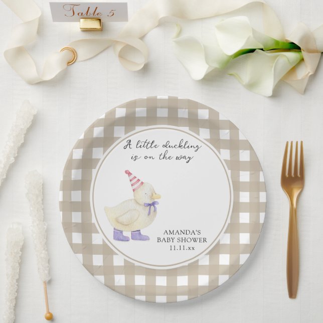 Lucky Duckling Baby Shower  Paper Plate (Wedding)