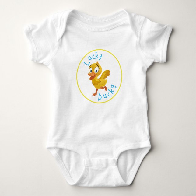 Lucky Ducky Baby Bodysuit One Piece (Front)