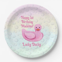 Lucky Ducky First Birthday Invitation