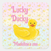 Lucky Ducky First Birthday Invitation
