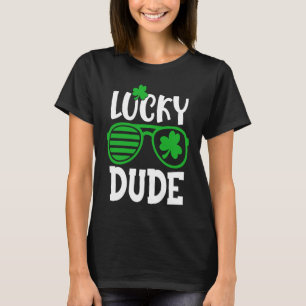 Lucky Dude St Patrick's Day Sunglasses With Shamr T-Shirt