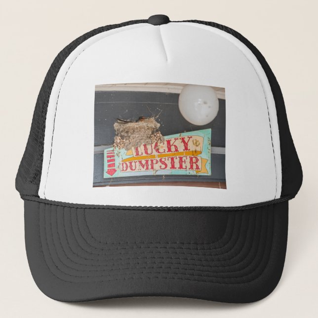 Lucky Dumpster Birds Nest Trucker Hat (Front)