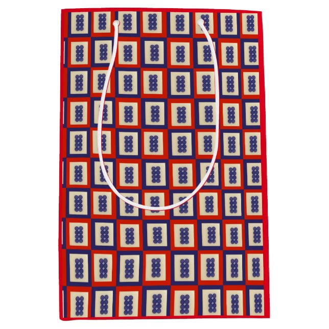 Lucky Eight Mahjong Tile. Medium Gift Bag (Front)