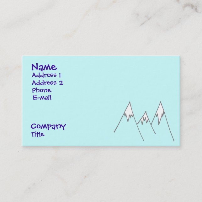 Lucky enough to be in mountains business card (Front)