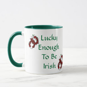 Lucky Enough To Be Irish Horseshoes Ceramic Mug
