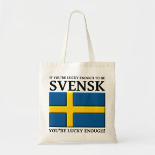 Lucky Enough to be Svensk Swedish Bag Tote