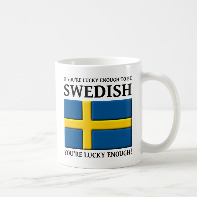 Lucky Enough To Be Swedish Mug (Right)