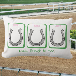 Lucky Enough to Mahj / Derby Horseshoe Mahjong Lumbar Cushion