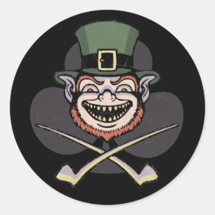 Lucky Evil Leprechaun Classic Round Sticker