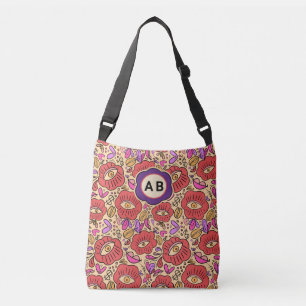 Lucky Eye Floral Pattern Crossbody Bag