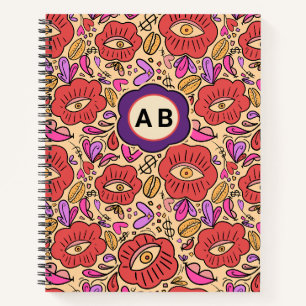 Lucky Eye Floral Pattern Notebook