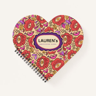 Lucky Eye Floral Pattern Spiral Notebook