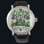 Lucky Family Squad Irish Shamrock St Patrick’s Day Watch<br><div class="desc">Celebrate family and Irish luck with this Lucky Family Squad design. Featuring classic shamrock elements and festive green style inspired by Saint Patrick’s Day, this design is perfect for matching family shirts, holiday parties, parades, and fun gatherings. A great gift idea for parents, kids, grandparents, and anyone proud to celebrate...</div>