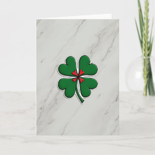 Lucky Faux Gold Foil Clover Card