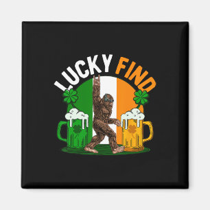 Lucky Find Bigfoot Happy St Patricks Day Shirt Fun Magnet
