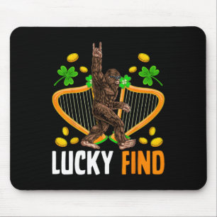 Lucky Find Bigfoot Happy St Patricks Day Shirt Fun Mouse Pad