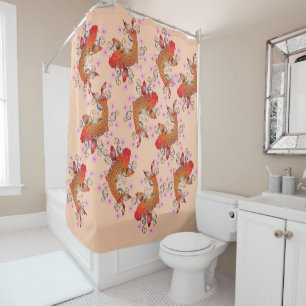 Lucky fish shower curtain