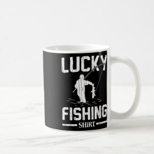 Lucky Fishing Funny Fishermen Fish Graphic Coffee Mug