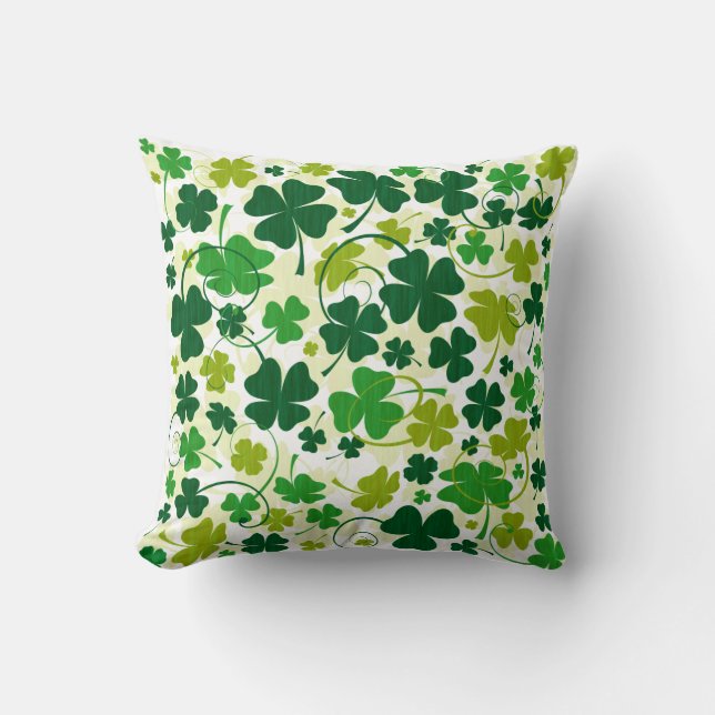 Lucky Floral Clovers Cushion (Front)