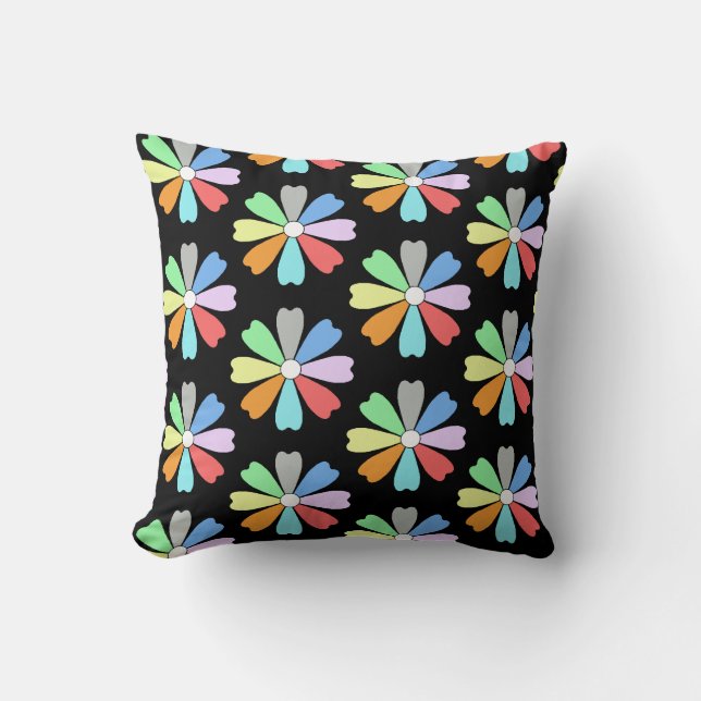Lucky Flower Pattern Throw Pillow / Cushion (Front)