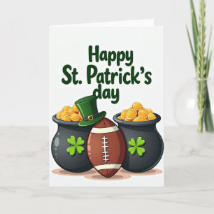 Lucky Football Happy St Patricks Card