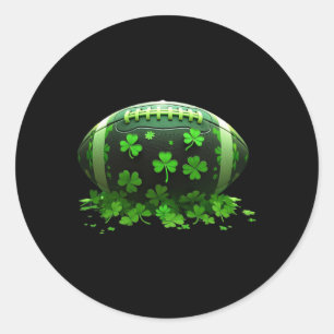 Lucky Football Lovers Shamrock For Football St Pat Classic Round Sticker