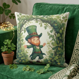 Lucky Forest Woodland Magical Leprechaun Nursery Cushion