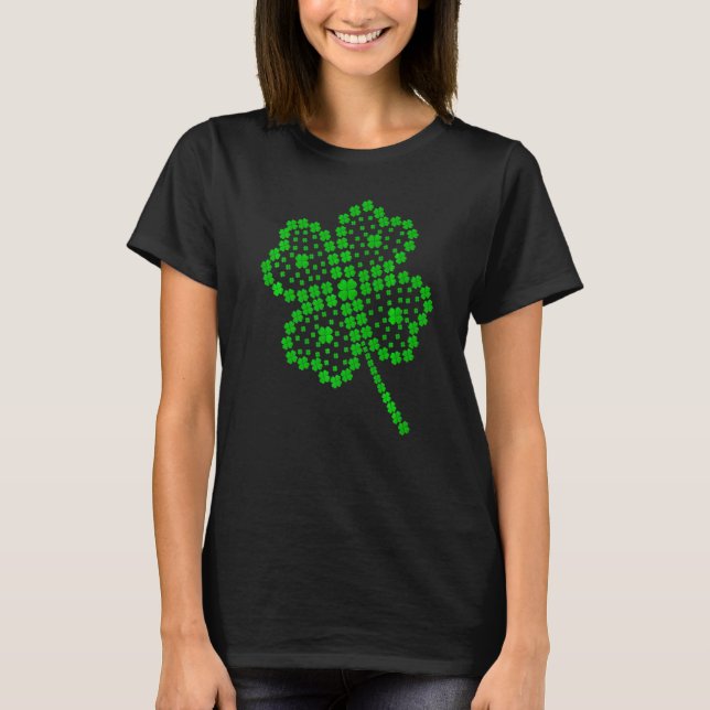 Lucky Four Leaf C Happy St Patrick Day Matching Fa T-Shirt (Front)