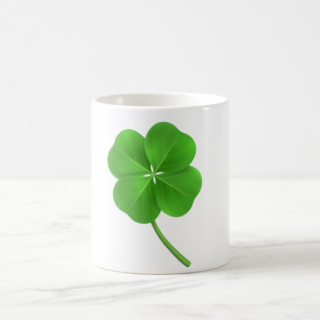 Lucky four leaf clover coffee mug (Center)