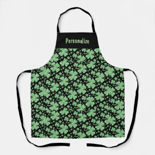 Lucky Four Leaf Clover Cooking Barbeque Apron