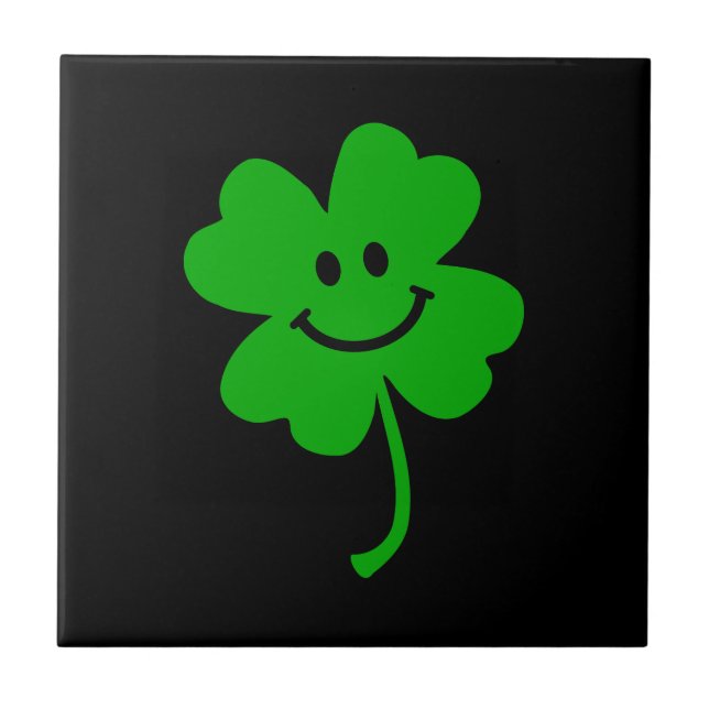 Lucky four leaf clover face tile (Front)