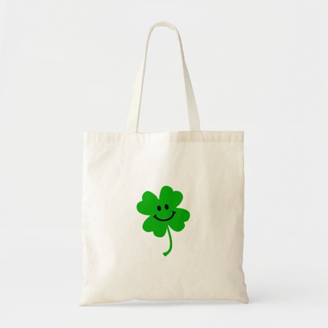 Lucky four leaf clover face tote bag (Front)