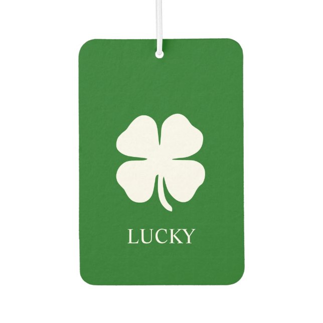Lucky Four Leaf Clover Green Stripe Pine Irish    Car Air Freshener (Front)