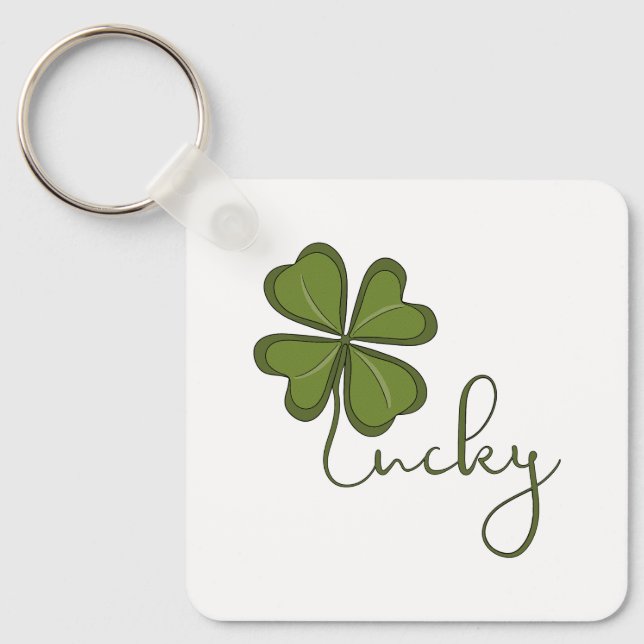 Lucky Four Leaf Clover Key Ring (Front)