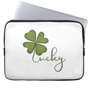 Lucky Four Leaf Clover Laptop Sleeve