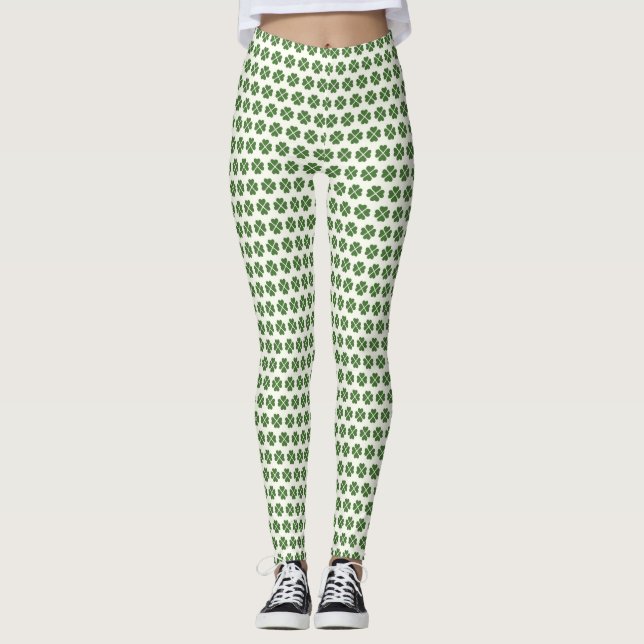 Lucky Four Leaf Clover Leggings (Front)
